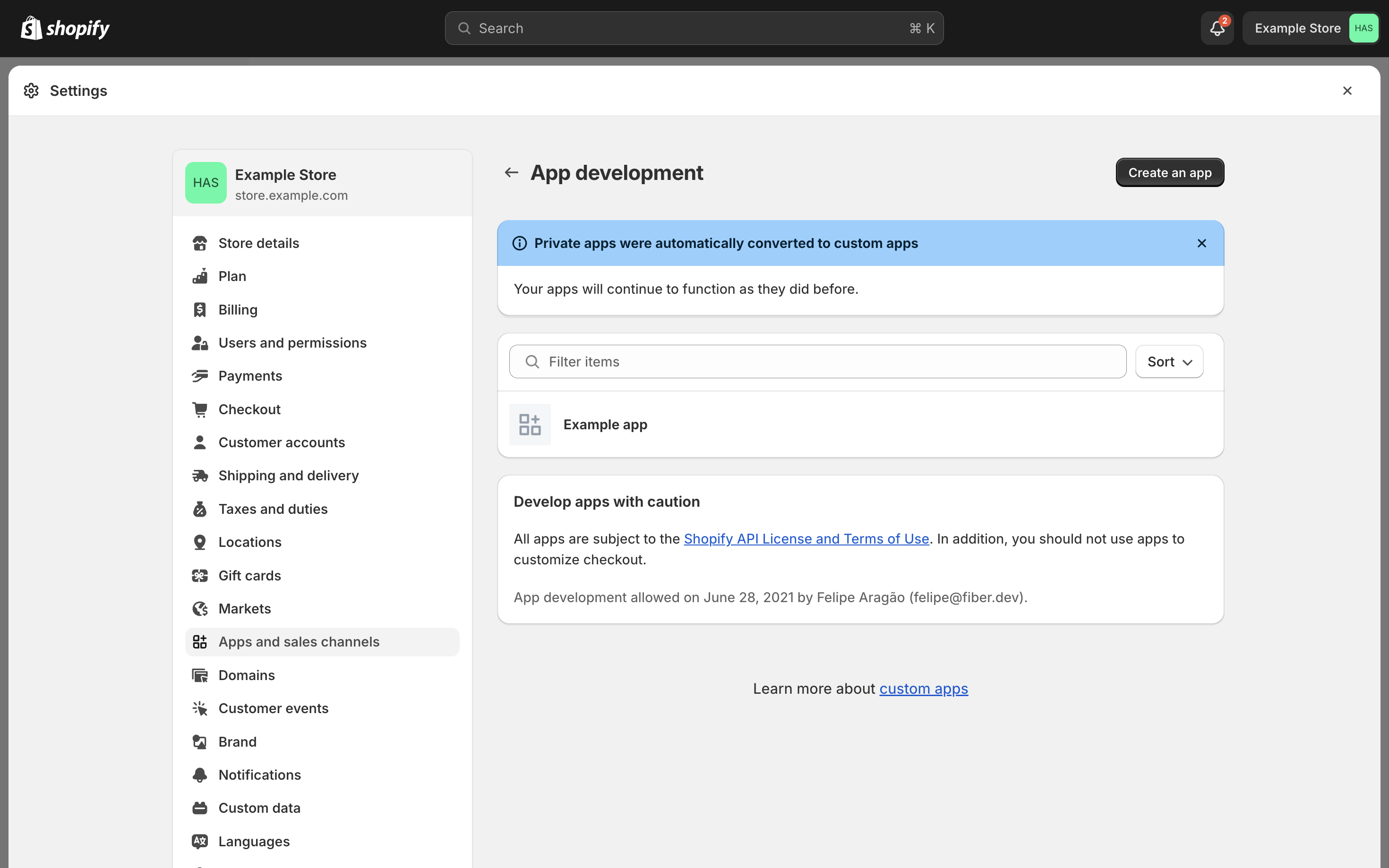 Store owners can create an app bound to their stores, but that can be tricky.